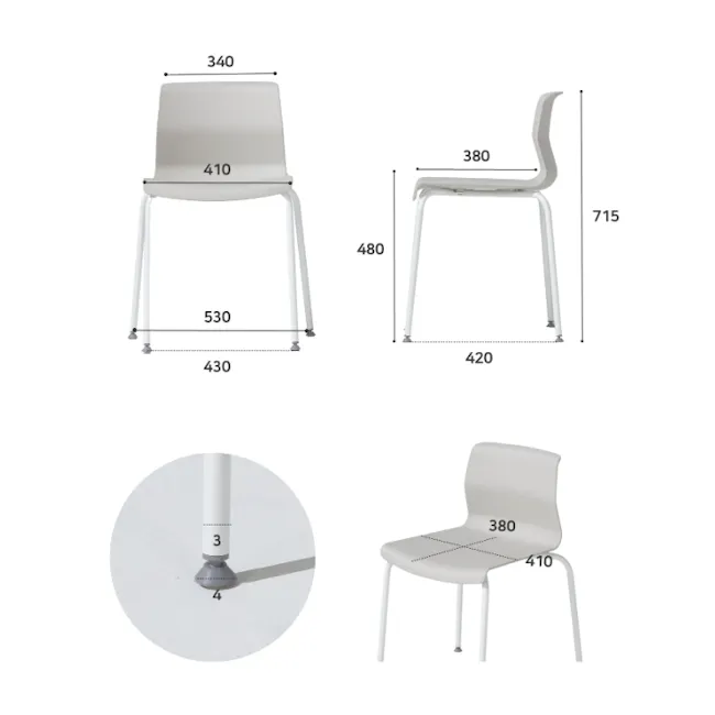 Dawn Stackable Dining Chair - White - 11