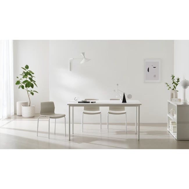 Dawn Dining Chair - Oatmeal, White - 1