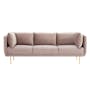 (As-is) Esme 3 Seater Sofa - Blush (Velvet) - 0