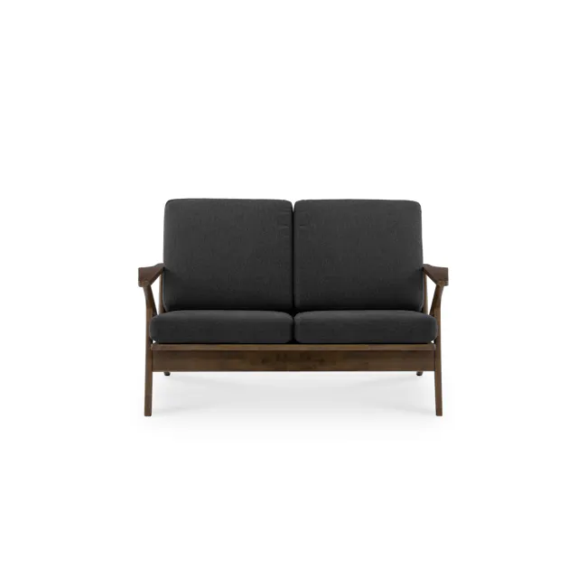 Aston 2 Seater Sofa - Seal - 1 - Grey upholstered sectional sofa, modern design, wooden frame, minimalist style, comfortable