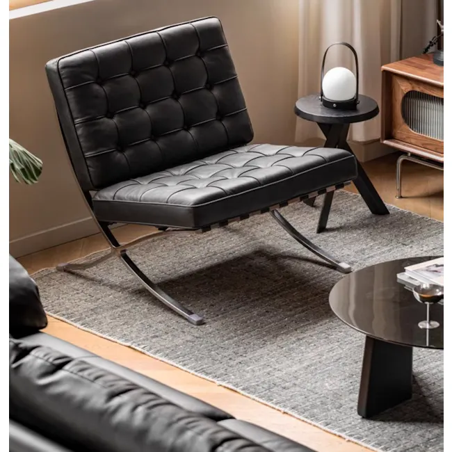 Benton Chair - Black (Genuine Cowhide) - 34