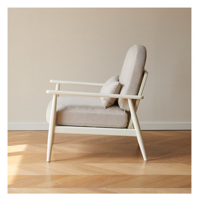 Wynn Lounge Chair with Ottoman - White Wash - 11