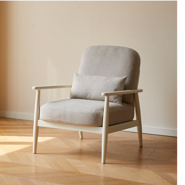 Wynn Lounge Chair with Ottoman - White Wash - 17