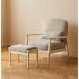 Wynn Lounge Chair with Ottoman - White Wash - 3