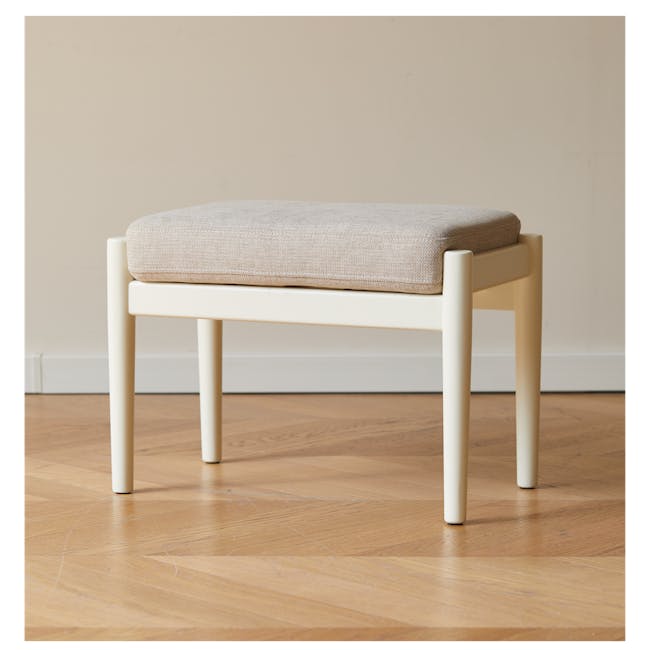 Wynn Lounge Chair with Ottoman - White Wash - 4