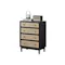 Taya Rattan 4 Drawer Chest - Black Ash