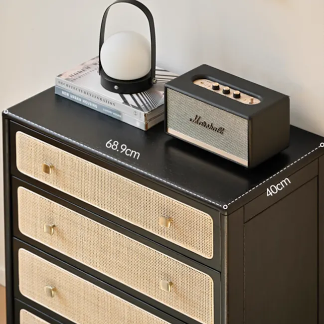 Taya Rattan 4 Drawer Chest - Black Ash - 7