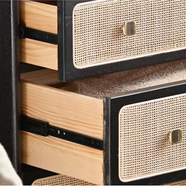 Taya Rattan 4 Drawer Chest - Black Ash - 5