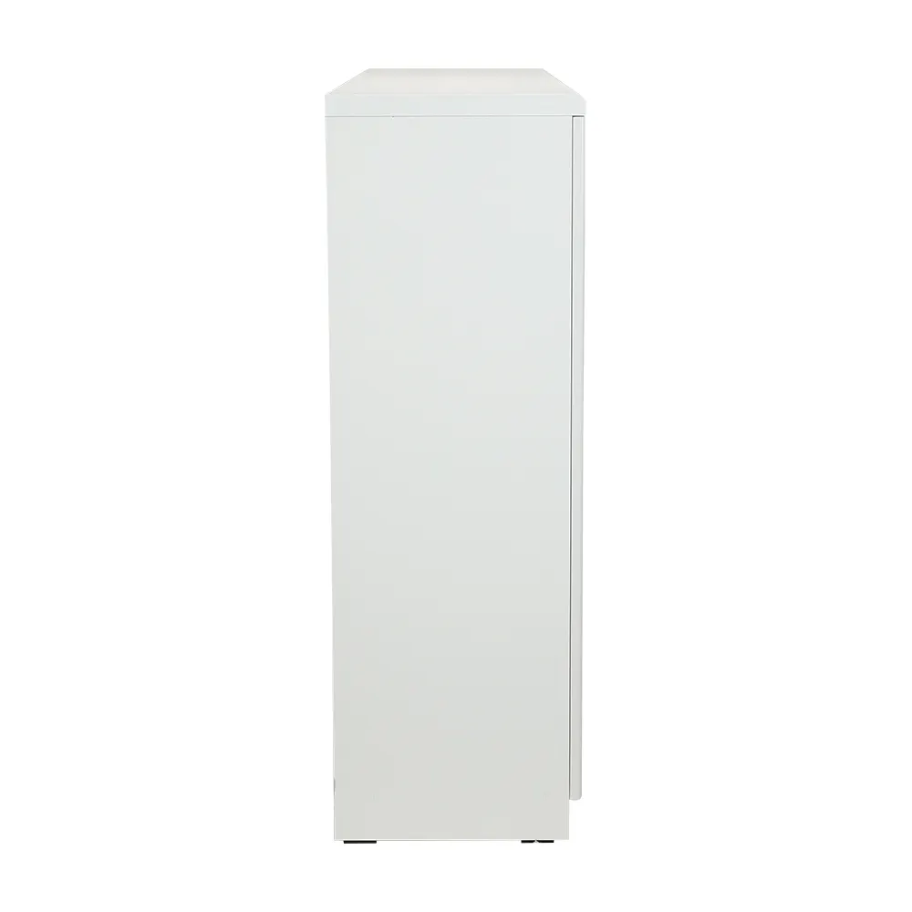 Tomos Shoe Cabinet 1.4m - White - 10 - White, minimalist, modern, sleek, rectangular, tall, cylindrical, freestanding