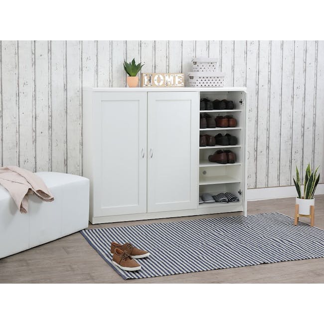 Tomos Shoe Cabinet 1.4m - White - 3