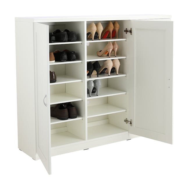 Tomos Shoe Cabinet 1.4m - White - 2