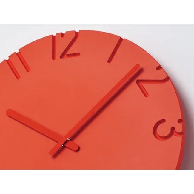 Carved Coloured Clock - Orange - 2 Sizes - 3