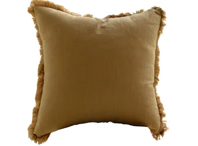 Scylla Fringe Cushion - Caramel