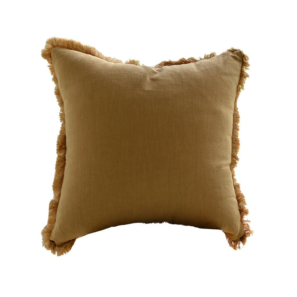 Scylla Fringe Cushion Cover - Caramel