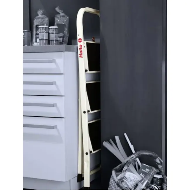 Hailo Folding Ladder 2 Step Stool - 5 - White kitchen cabinet, ladder, storage unit, minimalist design, modern kitchen
