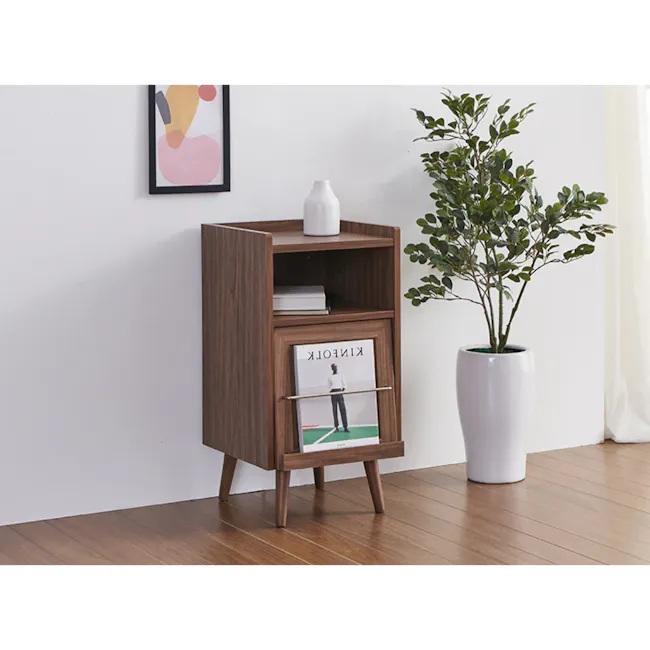 Jael Bedside Table - Walnut - 2
