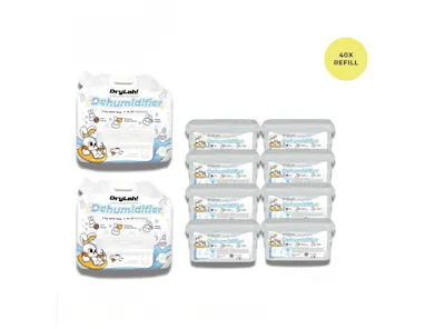 DryLah! Agiontex Dehumidifier Starter Kit (2 x 5kg Refills + 8 Refillable Containers)