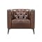 Louis 2 Seater Sofa with Louis Armchair - Chocolate (Genuine Cowhide) - 6