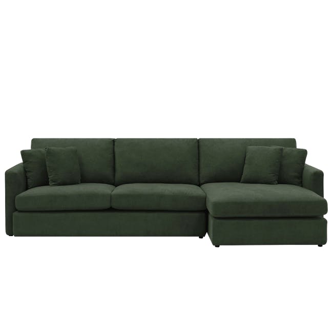 Ashley L-Shaped Lounge Sofa - Olive - 0