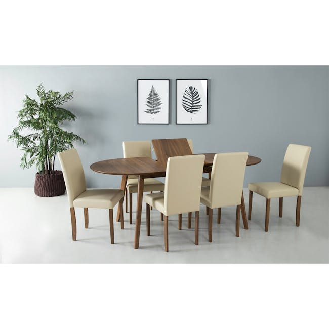 (As-is) Werner Oval Extendable Dining Table 1.5m-2m - Walnut - 10 - 14