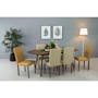 Werner Extendable Oval Dining Table 1.5m-2m in Walnut with 4 Riley Dining Chairs in Dark Grey - 5