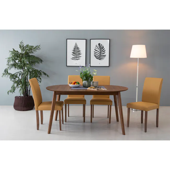 Werner Oval Extendable Dining Table 1.5m-2m - Walnut - 5 - Modern dining room, minimalist design, wooden dining table