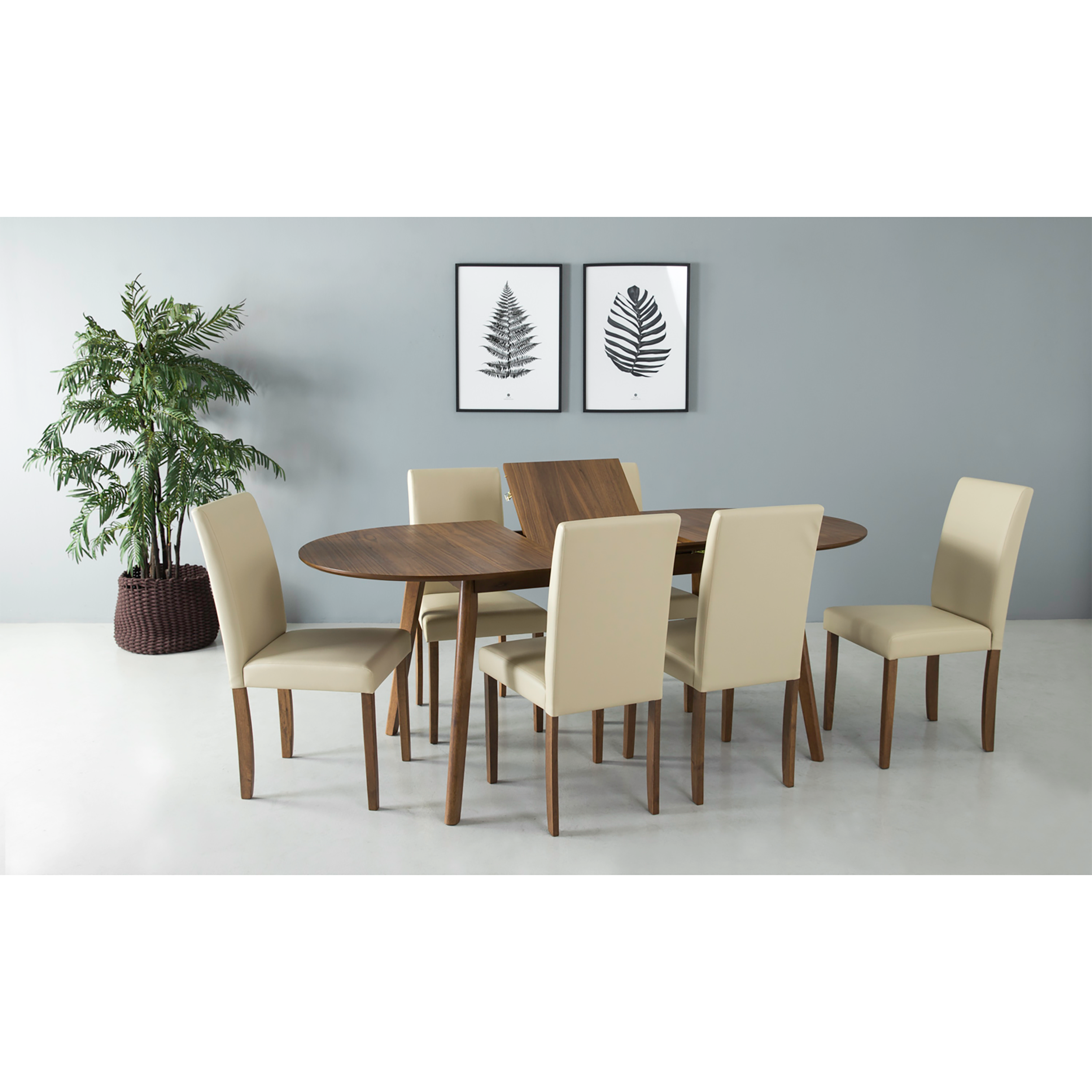 walnut extendable dining table and chairs