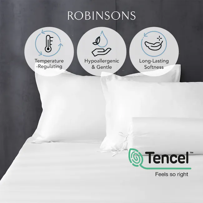 Robinsons TENCEL™ Lyocell Heritage Collection Fitted Sheet Set - White (4 Sizes) - 6
