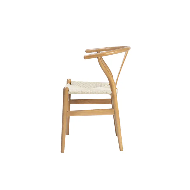 Caine Chair - Oak - 3 - Wooden chair with woven seat, minimalist design, natural wood finish, simple structure, elegant