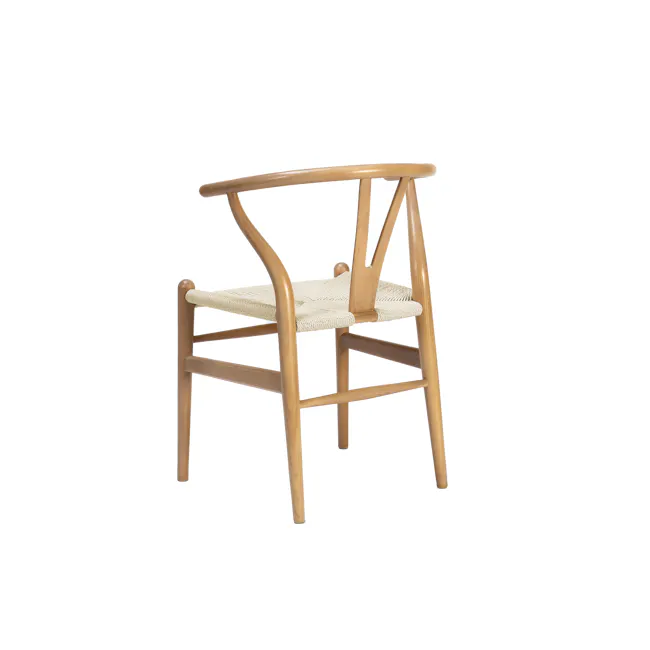 Caine Chair - Oak - 6 - Wooden chair with woven seat, minimalist design, natural wood finish, simple structure, light brown