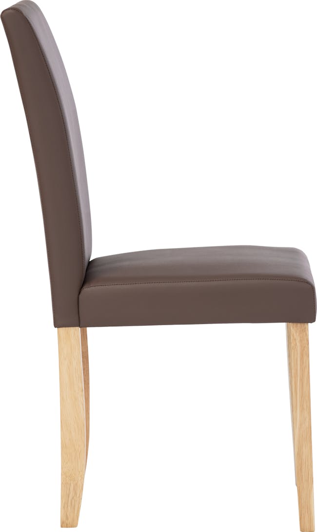 Dahlia Dining Chair - Natural, Mocha (Faux Leather) - 4