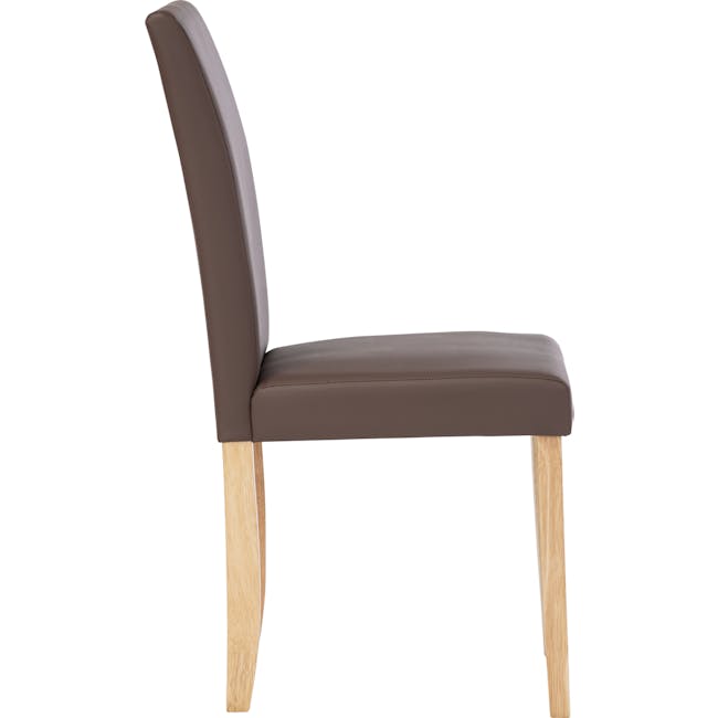 Dahlia Dining Chair - Natural, Mocha (Faux Leather) - 4