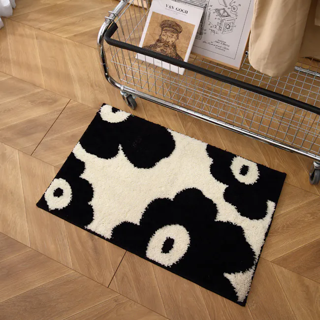 Monochrome Flora Floor Mat - 5