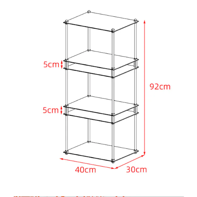 Baus Modular 4-Tier Shelf (Stainless Steel) - 4