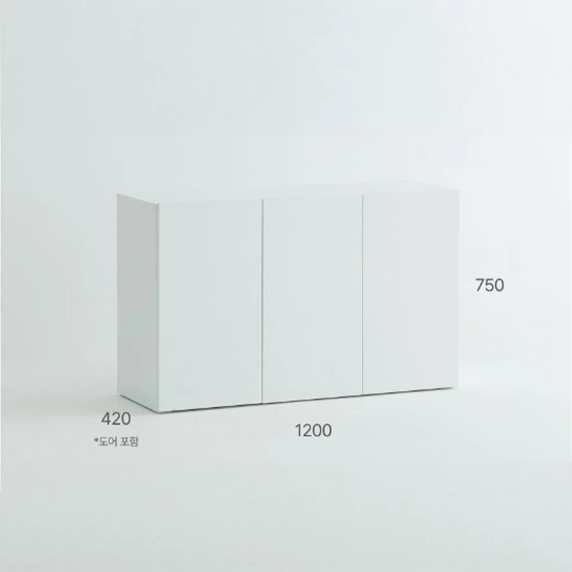 Moni Storage Cabinet with 3-Tier Shelf 1.2m - White - 14
