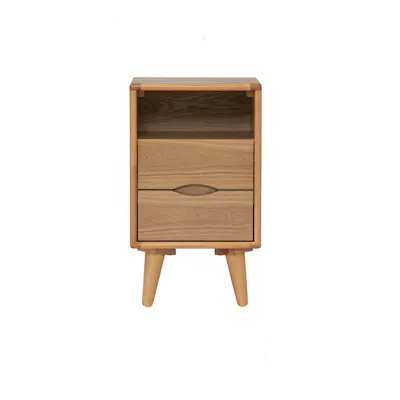 Yale Narrow Bedside Table - Oak