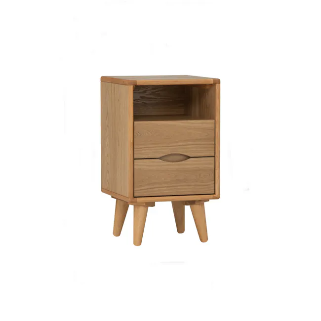 Yale Narrow Bedside Table - Oak - 3