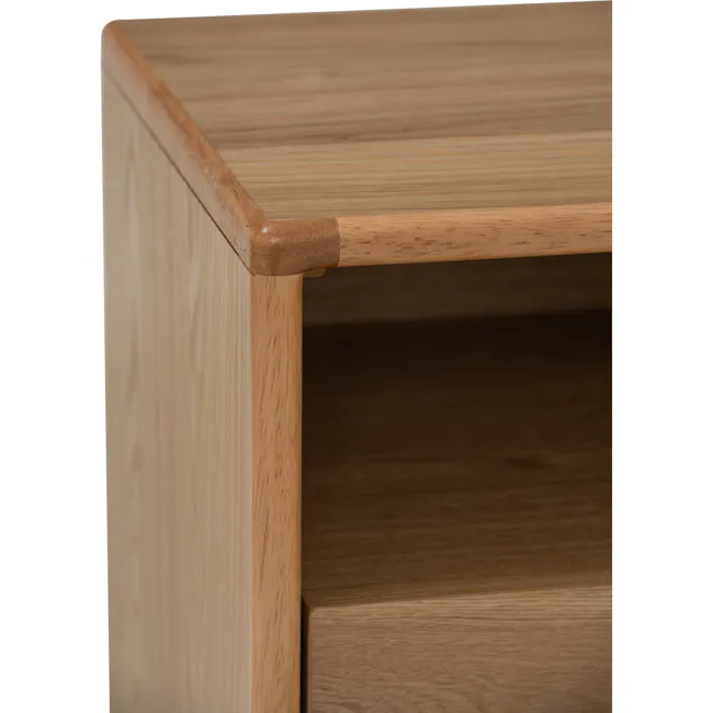 Yale Narrow Bedside Table - Oak - 11