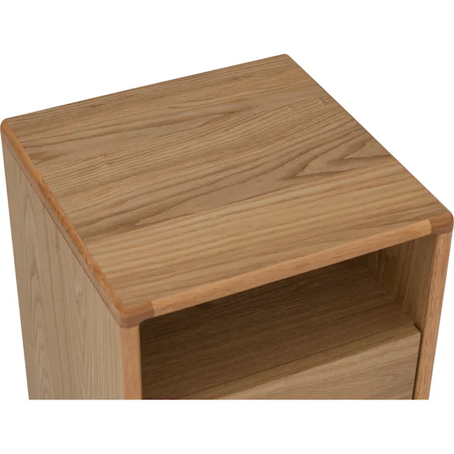 Yale Narrow Bedside Table - Oak - 7