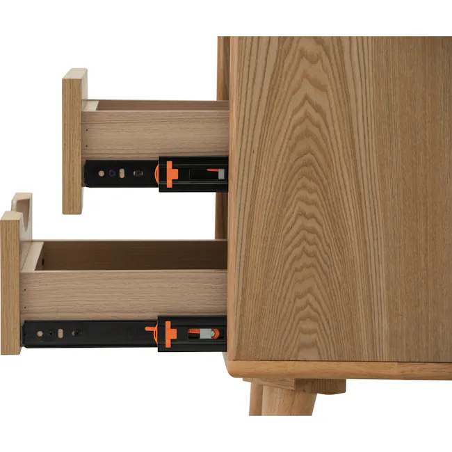 Yale Narrow Bedside Table - Oak - 10