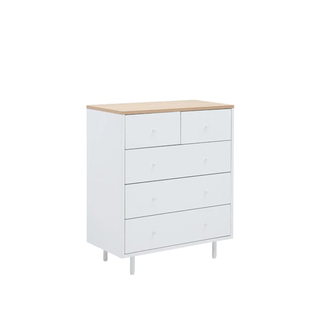 Madeline Modular 5 Drawer Chest 0.7m - 3 - White, minimalist, modern, sleek, contemporary, stylish, elegant, sophisticated
