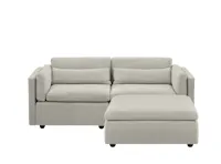 Liam 3 Seater Sofa with Ottoman - Ivory (Fabric)