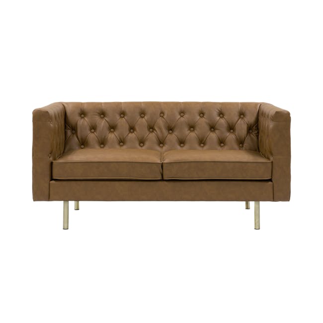 Cadencia 2 Seater Sofa with Cadencia Armchair - Tan (Faux Leather) - 10