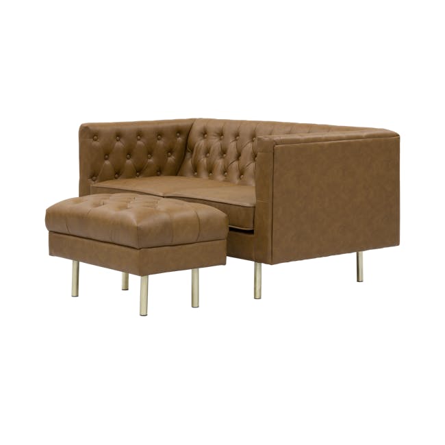 Cadencia 2 Seater Sofa with Cadencia Armchair - Tan (Faux Leather) - 12