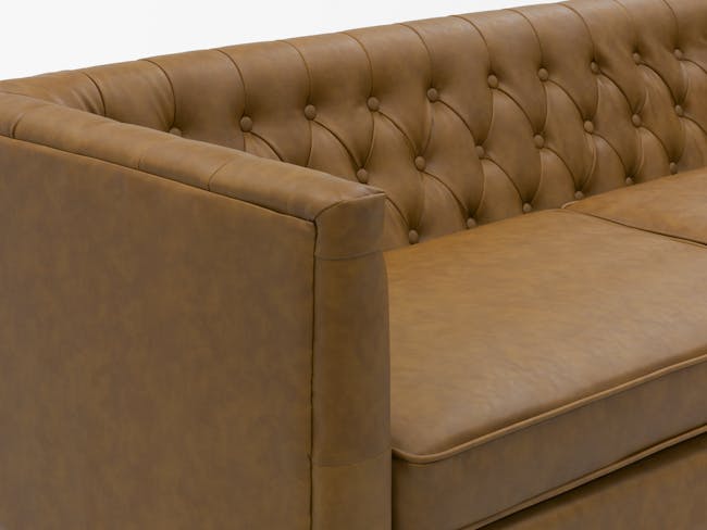 Cadencia 2 Seater Sofa with Cadencia Armchair - Tan (Faux Leather) - 15