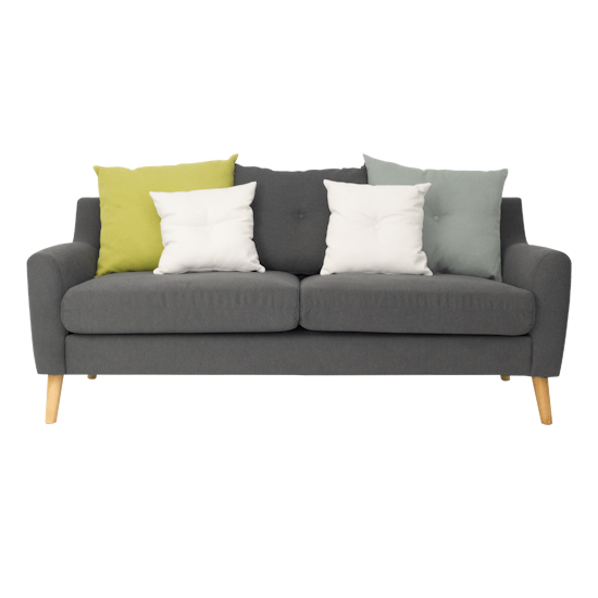 Evan 3 Seater Sofa With Cushions Granite Evan 3 Seater Sofa With Cushions Granite