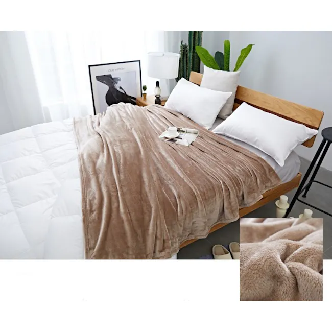 Makayla Velvet Plush Throw Blanket - Camel - 4 - Comfortable, cozy, inviting, modern, stylish, minimalist, natural, earthy