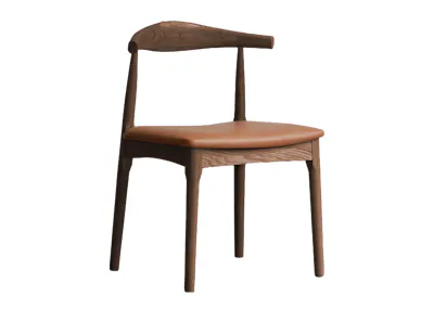Wayn Chair - Walnut, Tan (Faux Leather)