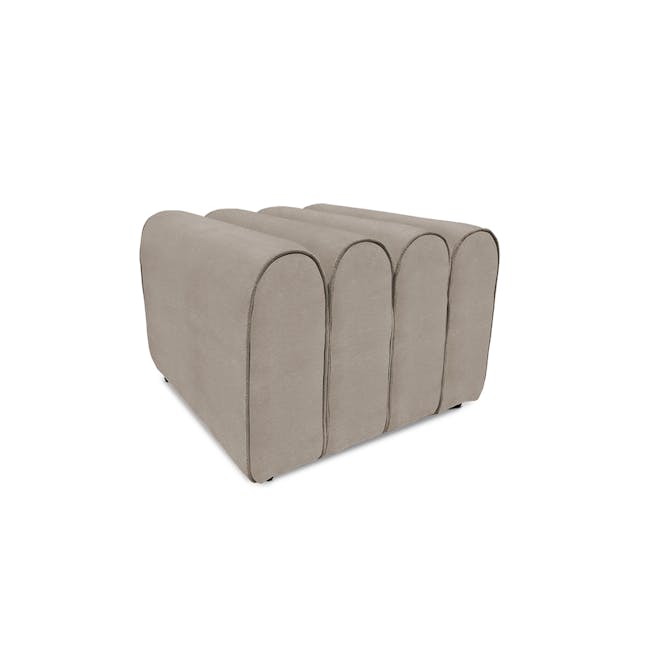 Wave Ottoman - Light Grey - 1 - Modern minimalist sofa, beige upholstered, elegant design, comfortable seating, contemporary