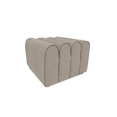 Wave Ottoman - Light Grey